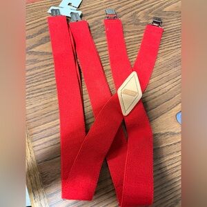 🌙 B99 Dickies Red Suspenders with Leather Detail